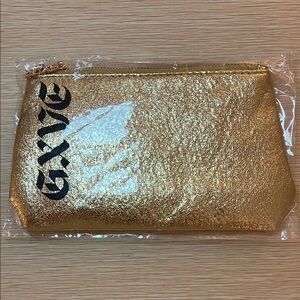 Gold Glitter GXVE makeup Pouch 8x5 Inches